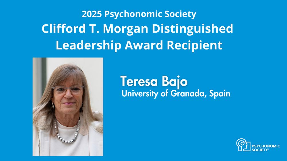 Blue background with PS branding and photo of Teresa Bajo as a recipient of the 2025 Distinguished Leadership Award.