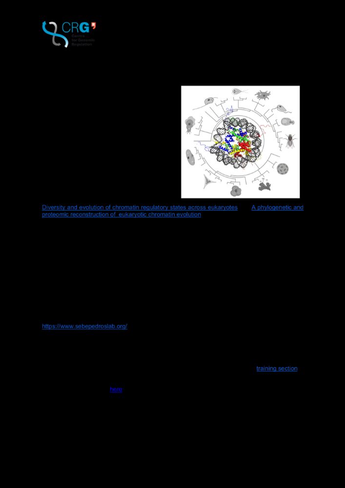 Pre-Doc/PhD job advertisement. Link here: https://recruitment.crg.eu/content/jobs/position/research-trainee-evolutionary-chromatin-biology 