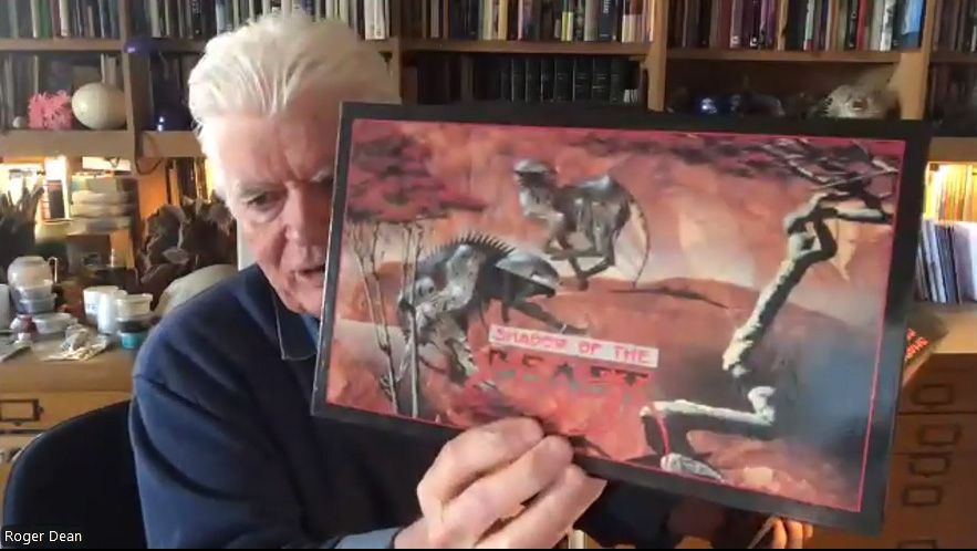 Roger Dean showing his Shadow of the Beast artwork.