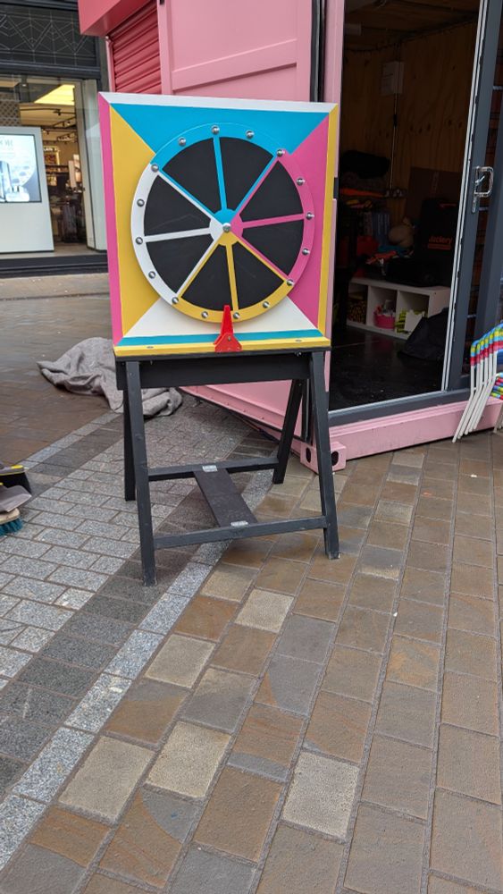 Wheel of fortune with blank spaces for chalk text. 
