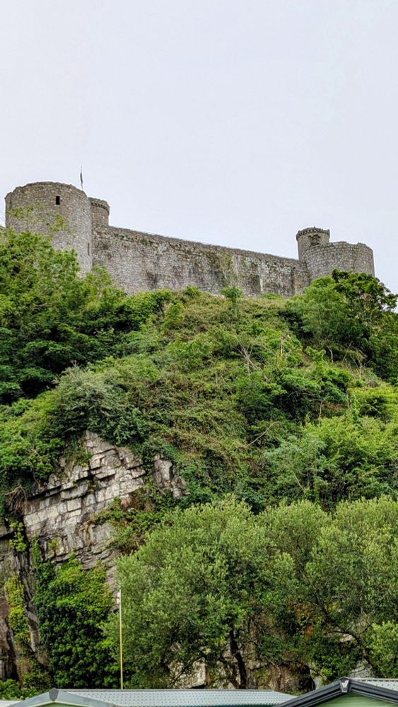 Harlech castle from the bottom of the cliff.