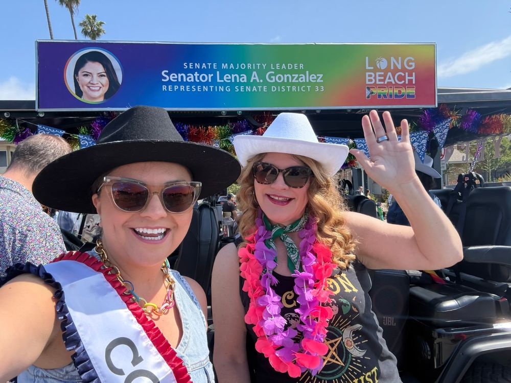 Assemblymember Boerner is pictured with Senate Majority Leader Senator Lena Gonzalez at Long Beach Pride.