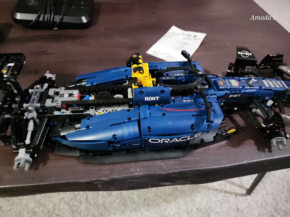 An angled side profile view showing the side bodies have been finished and the mirrors attached