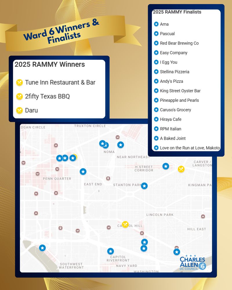 Map of RAMMY winners and finalists in Ward 6