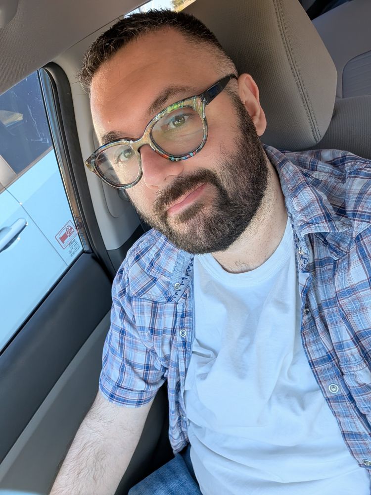 Selfie of Mikey in his car