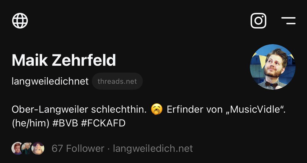 Das Threads-Profil von mir (@langweiledichnet)