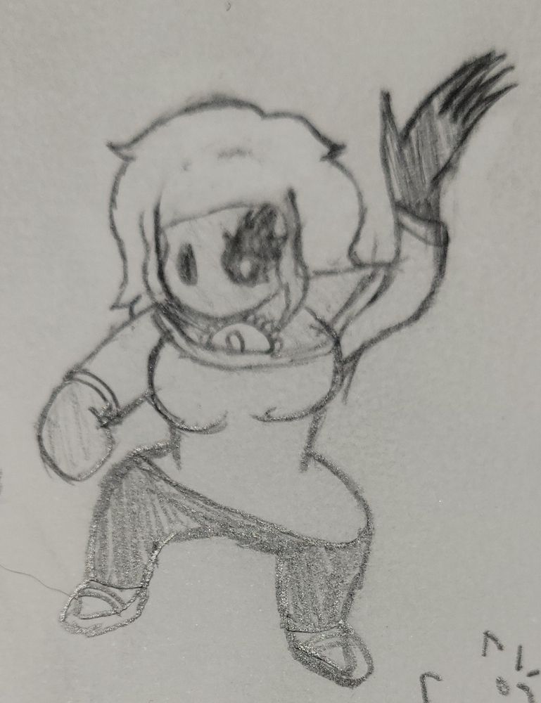 My oc Lyta, demon girl, doing what she does best, being a cringe ass nae nae baby