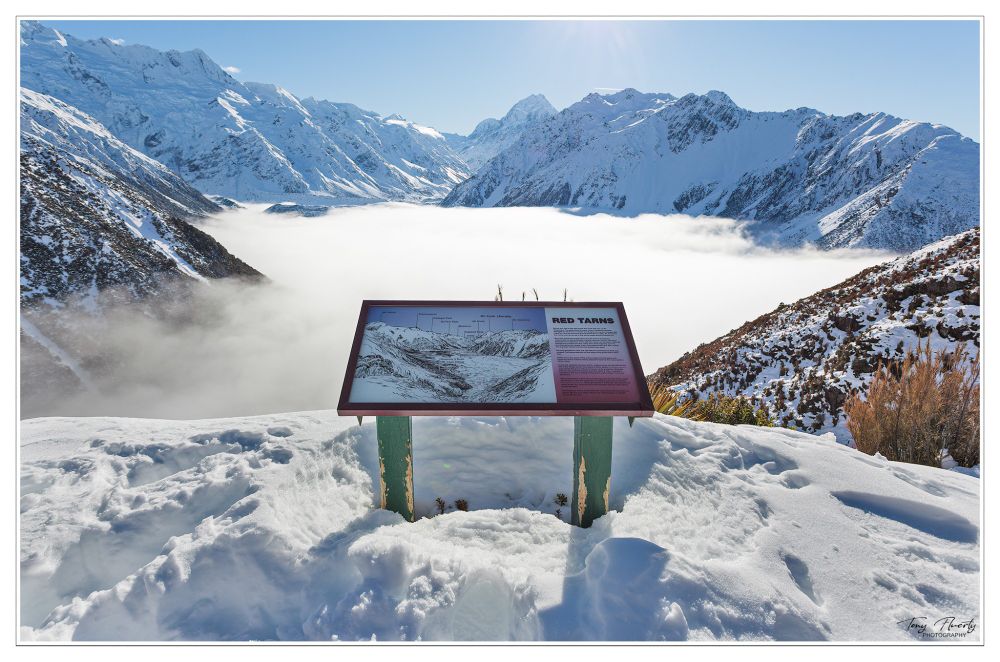 A cloud inversion as seen from the Red Tarns, Aoraki / Mount Cook, New Zealand. Perhaps it might be a great place for a pulpit.
