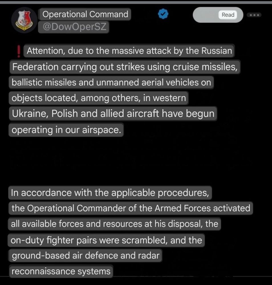 Picture of message issued by Operational Commander of the Armed Forces 