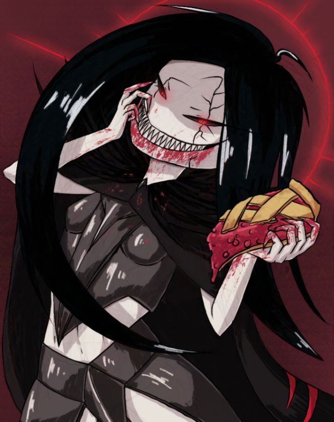 Story:
Recently in my dnd campaign, we were fighting some kobalds when one of them set off some wild magic. Because of that some things started to turn into pie. Even though Vundzoka (being a morph and so a herbivore) normally would not eat the enemies, now that they have become various fruit pies she might as well be a shark in bloody water. This might be the start of some kind of villain arc since now she wants a way to turn her enemies into fruits so she can eat them 