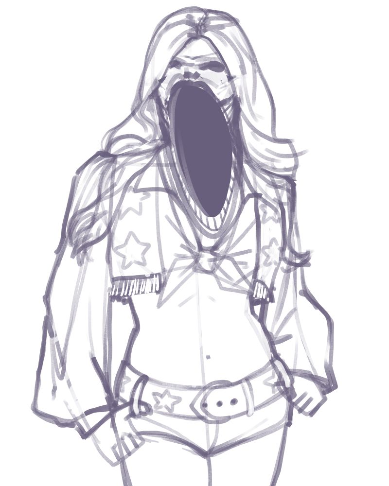 Monster woman with large mouth 