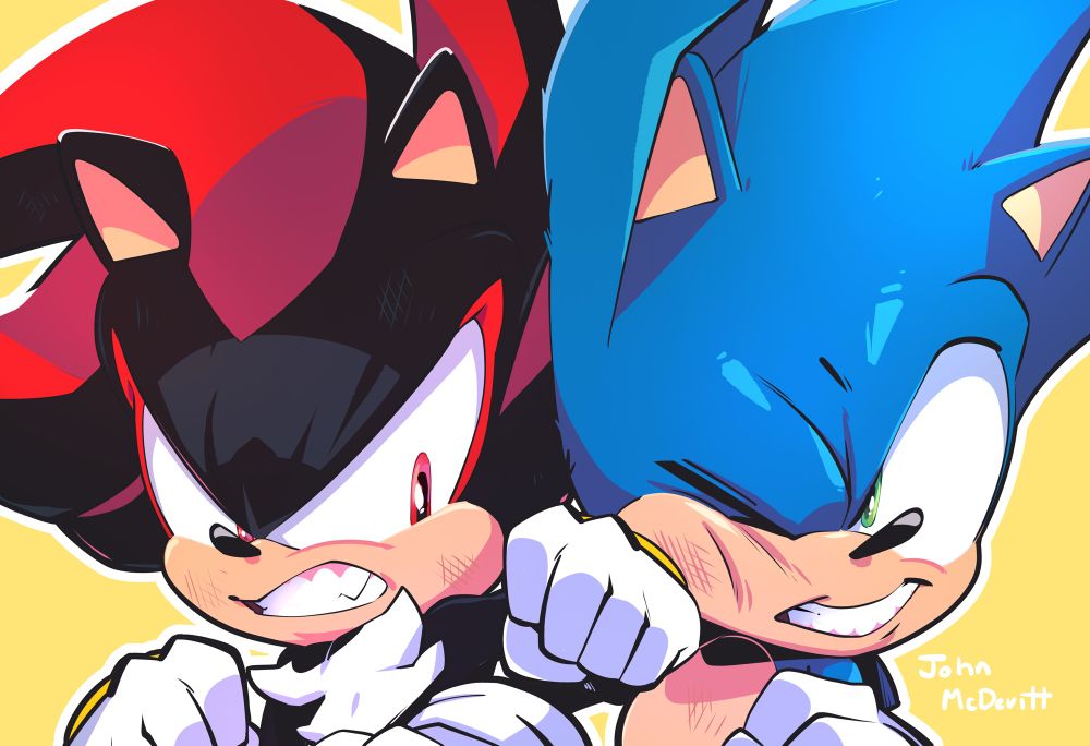 Shadow punching Sonic 