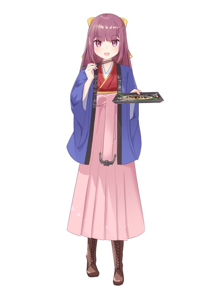 神風(艦隊これくしょん)
→ロングヘア、赤よりの目、赤い着物、桃色の袴、秋刀魚祭り仕様の青い羽織、ロングブーツ
ポーズ、黄色のリボン
→右手に箸左手に黒い皿に盛り付けられた焼き秋刀魚
自然な感じで立っている
レイヤー数30枚ぐらい、作業時間8時間ぐらい
使用したブラシ(Gペン、エアブラシ、毛筆)
今年も秋刀魚美味しかったです