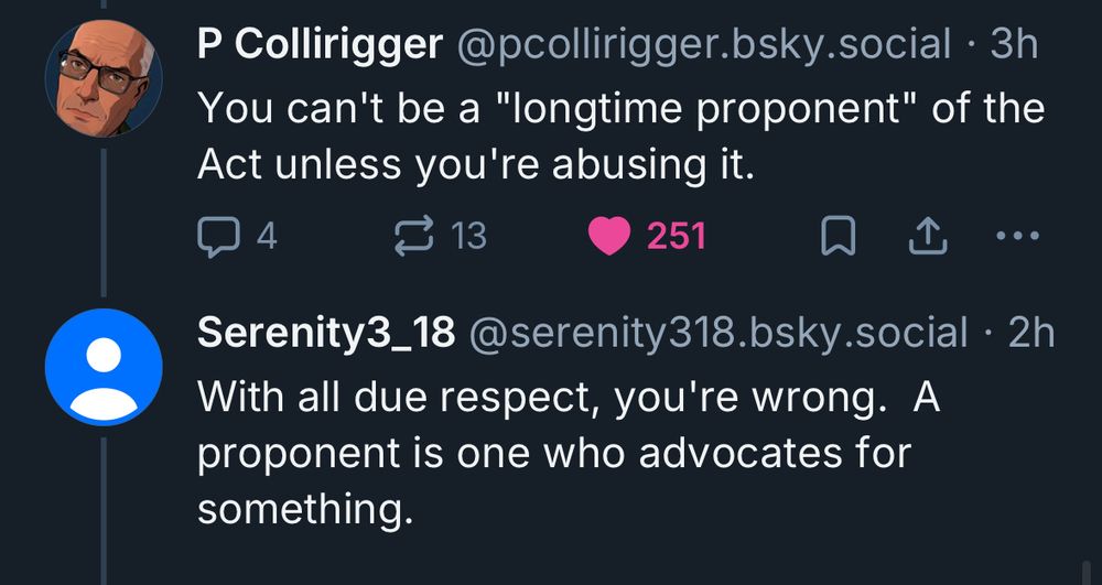 A screenshot of Serenity being wrong (literally two posts above this lmao)