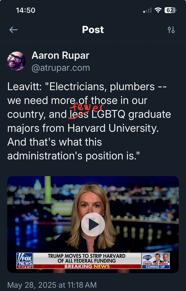 The text from the post with a grammar correction, it should be ‘fewer’ not ‘less’. 