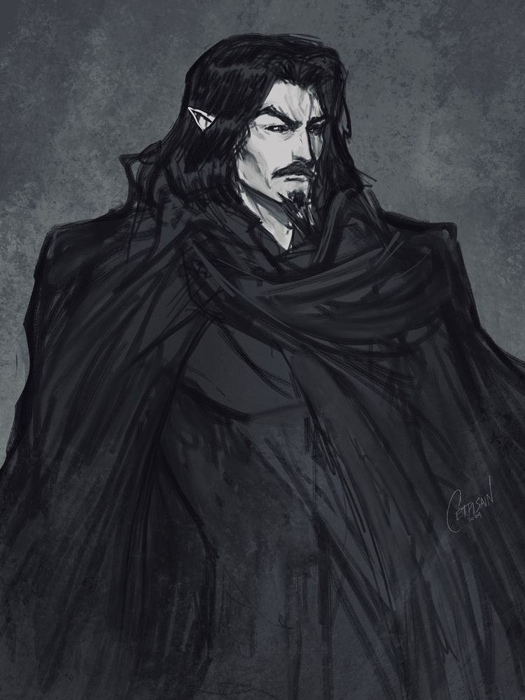 Portrait of Dracula from Castlevania, the Netflix Powerhouse Studios version. 