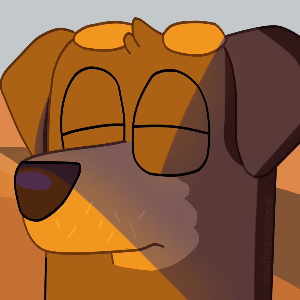 That one meme of the brown dog facing the sunset with its eyes closed, but it’s Fido from bluey.