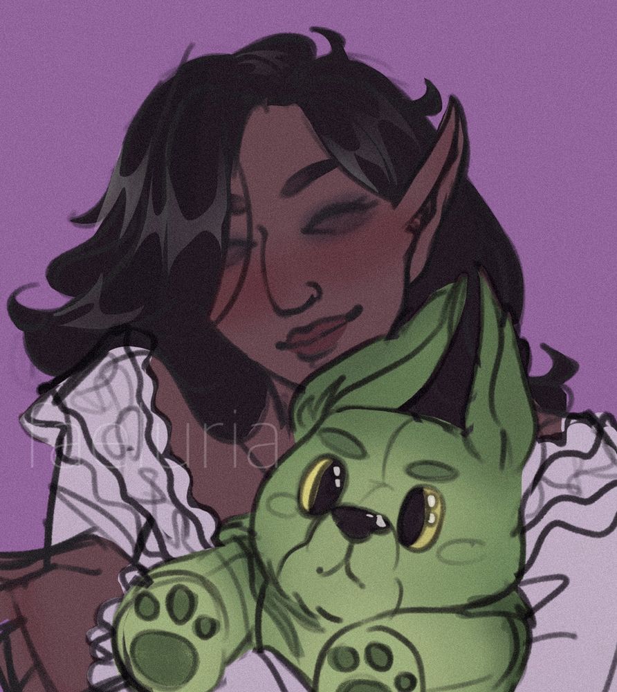 Imrae smiling and hugging her stuffed animal, Ms. Cooshee. 