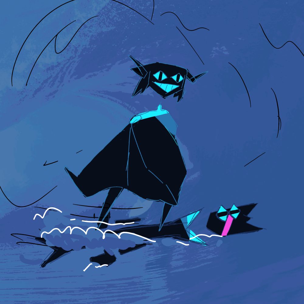 Gakvu using Tozik as a surfboard
