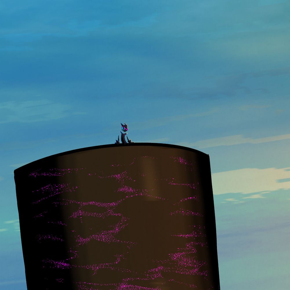 Tozik sitting on top of the embassy under the afternoon sky