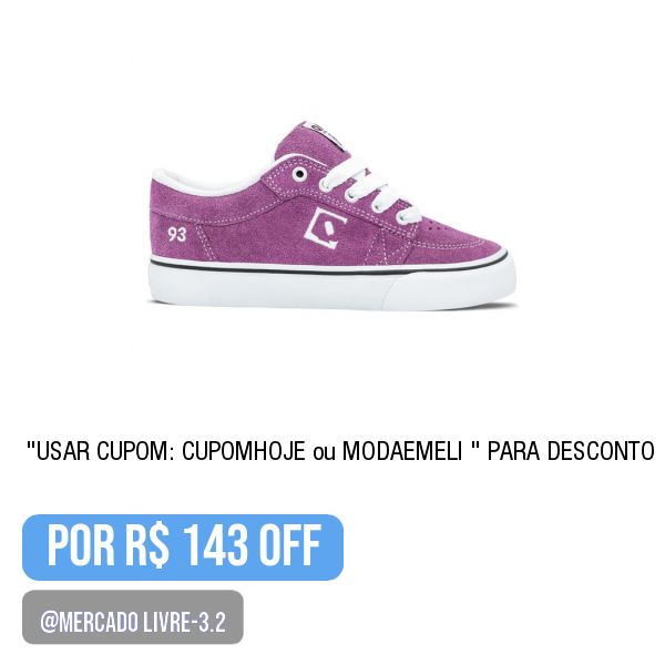 💥 Tênis Qix 93 Ninety Three Várias Cores-
.
⚠️ -1 -“Ver Produto”, e  </br> ⚠️ 2 - tela de pagamento, “Usar cupom: CUPOMHOJE ou MODAEMELI ” para desconto.
.
😱 Por R$ 143 OFF (Confira o DESCONTO tela de Pgto)
.
🛒 Compre aqui 👉🏽 https://mercadolivre.com/sec/16xWLn7