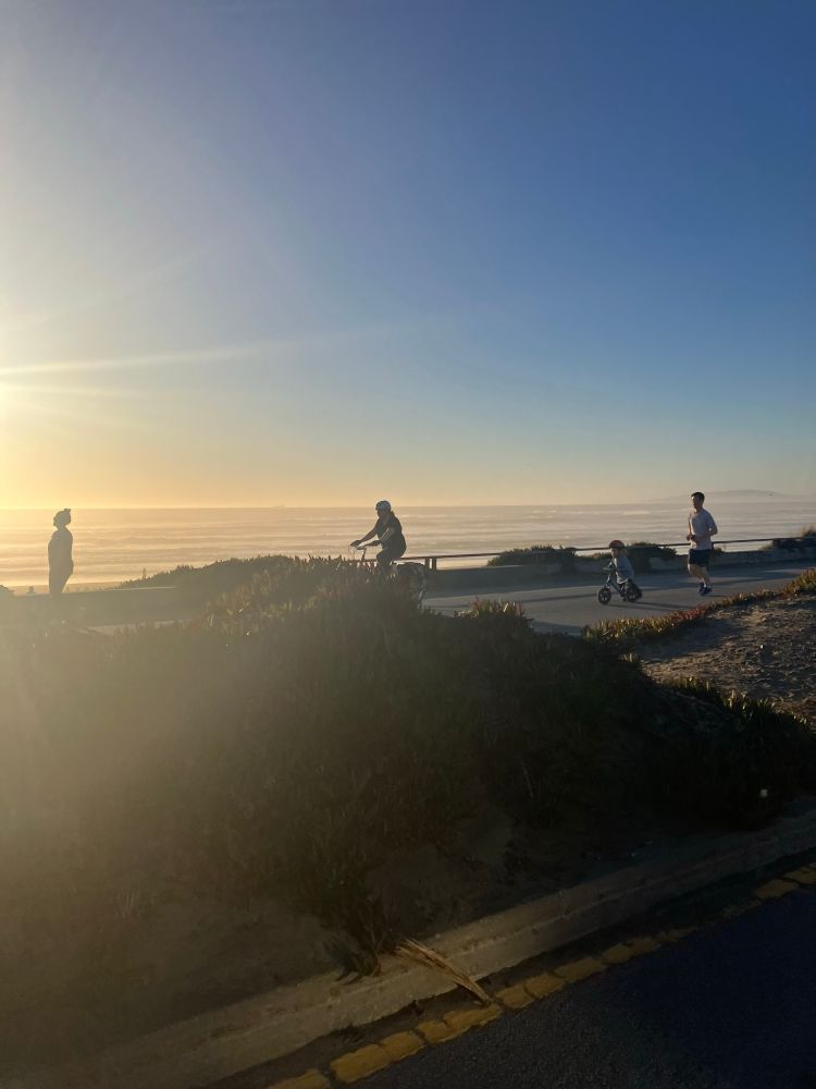 A photo of the late afternoon sun over the park on the Great Highway in San Francisco
