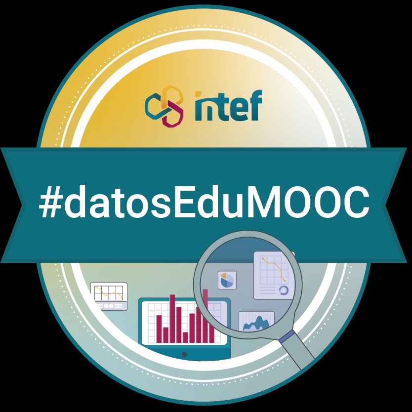 Insignia del MOOC #datosEduMOOC de INTEF.