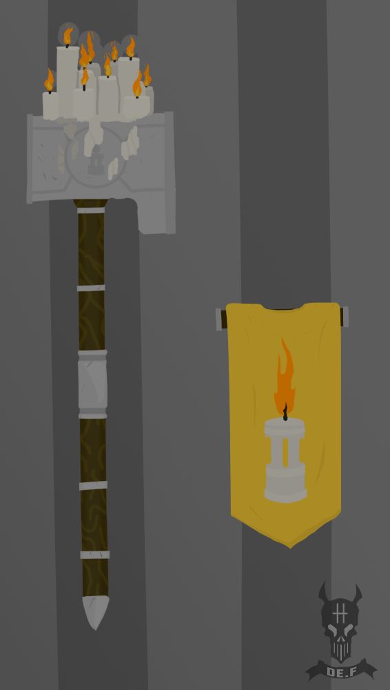 A hammer illuminated by the great light, giving a blessing from the forces of darkness and evil