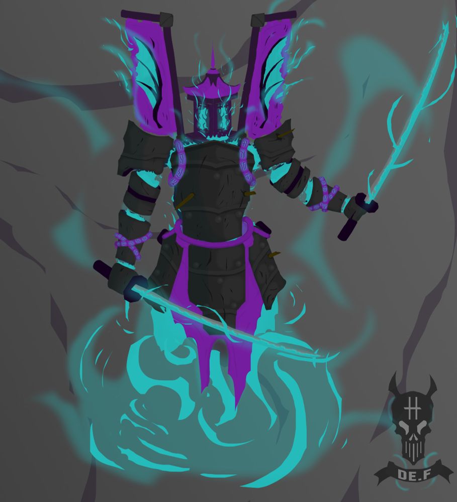 The soul of a long-dead and forgotten samurai, brought back from the land of the dead and trapped in a lantern. All positive emotions burned out, and only obedience in armor remains.