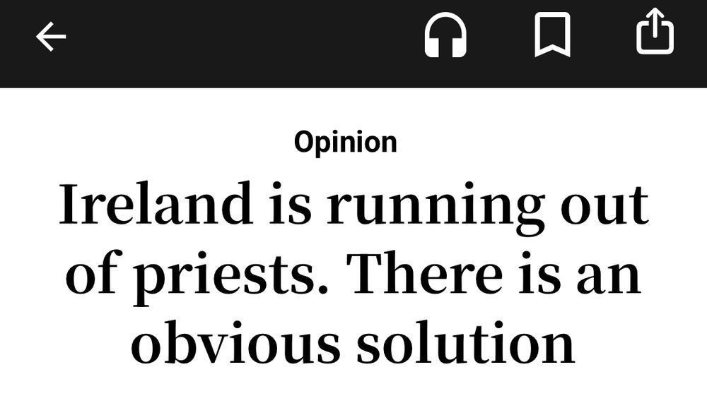 Ireland is running out of priests and this is apparently a bad thing.