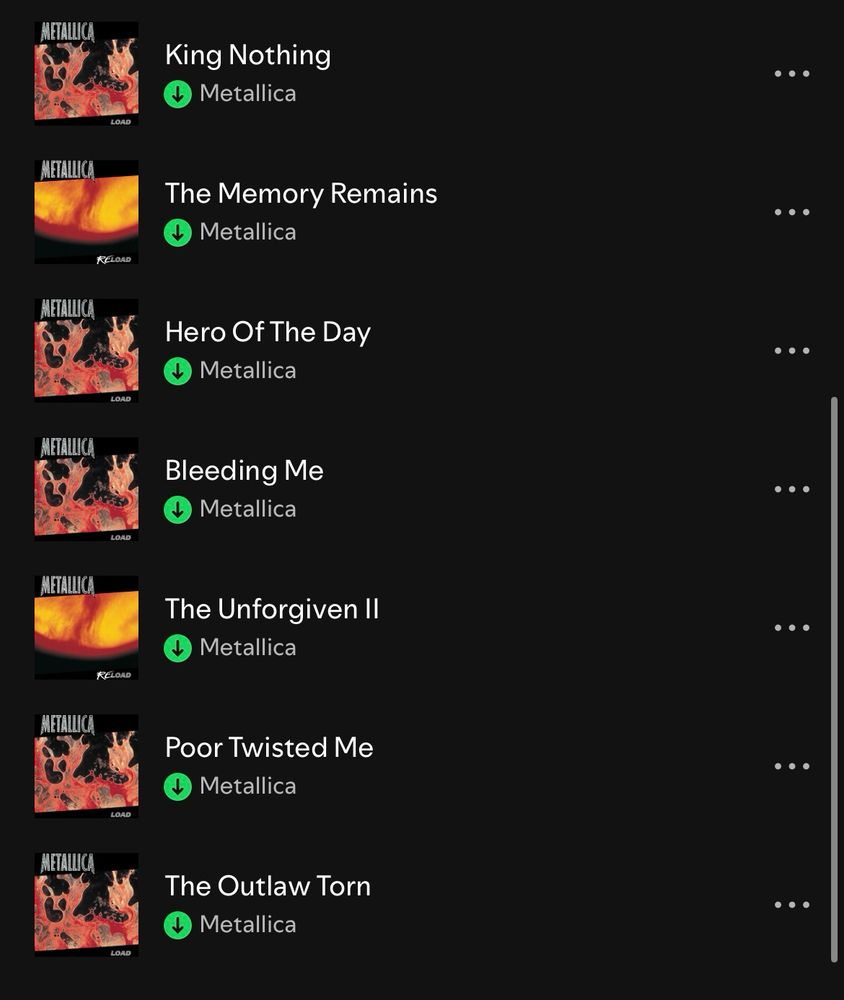 4. King Nothing 
5. The Memory Remains 
6. Hero of the Day
7. Bleeding Me
8. The Unforgiven II
9. Poor Twisted Me
10. The Outlaw Torn