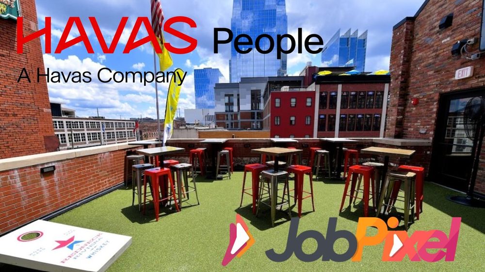 Rooftop at Redneck Riviera with Havas People and JobPixel logos