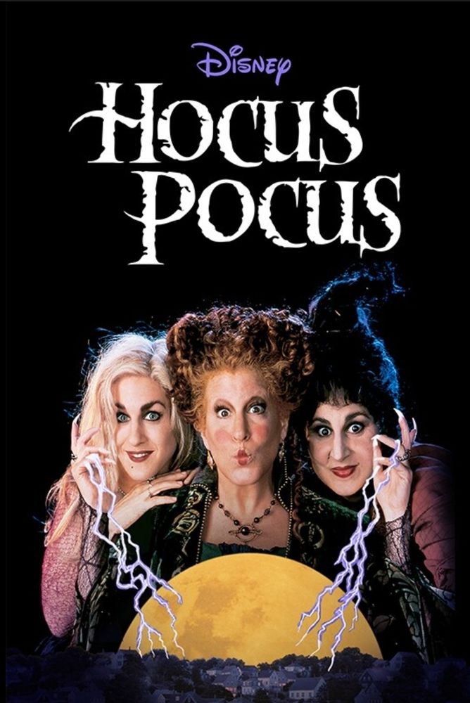 A screenshot of the movie poster for Hocus Pocus
