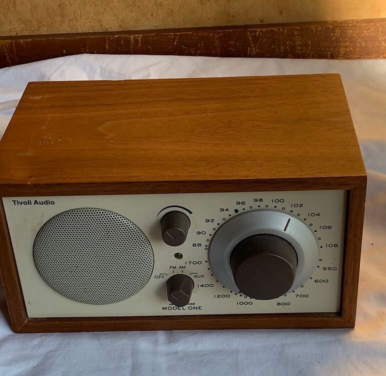 A used Tivoli Model One radio in walnut