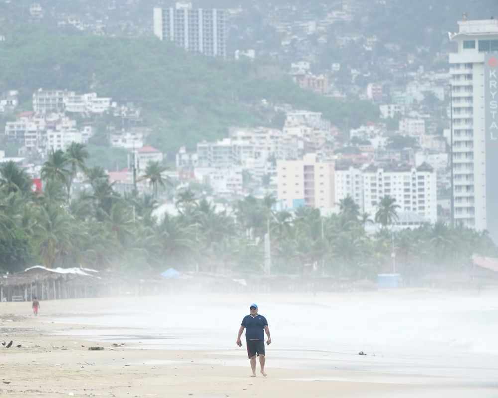 fat tourist on the beach in Mexico