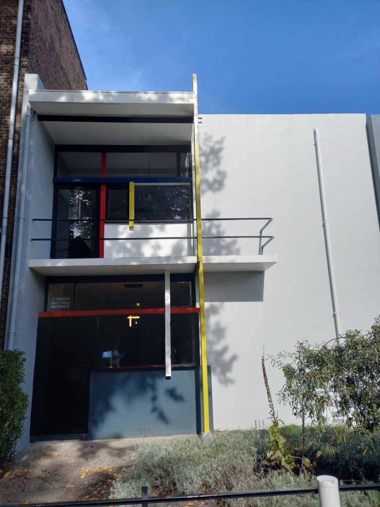A view of the Rietveld Schröder House. The house was designed in 1924. It looked out of place then, but was far ahead of its time.