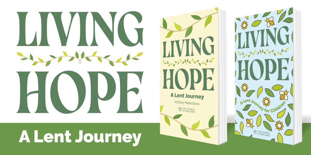 Text reads Living Hope - A Lent Journey, alongside images of the two Living Hope booklets