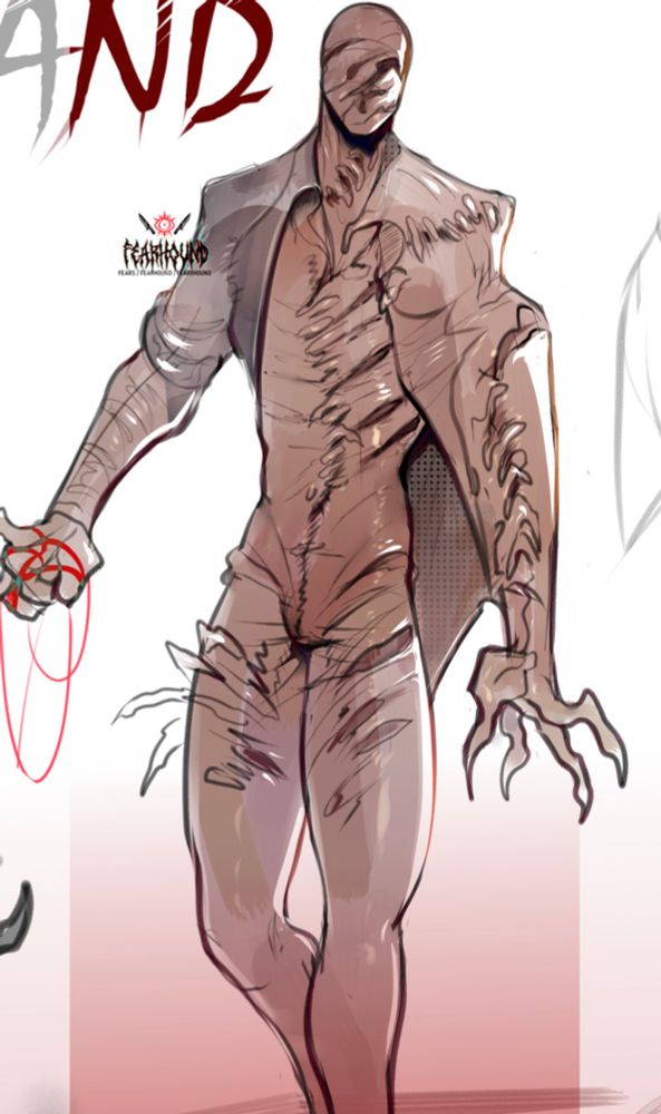 Fleshy Man wrapped in a skin “suit”. Very dapper and Gross
