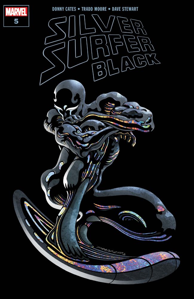 Silver Surfer: Black #5 cover, art by Tradd Moore