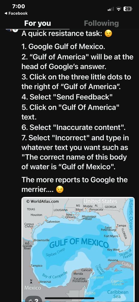 Report Gulf of America as incorrect to Google 👏🏻