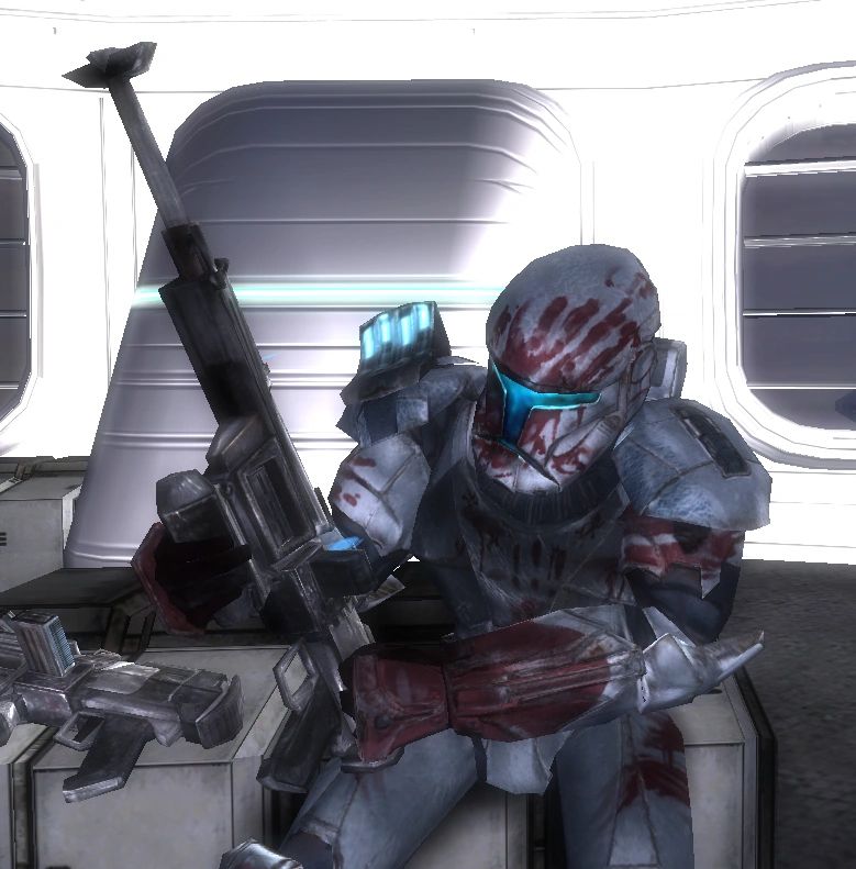 A screenshot of Sev from Star Wars: Republic Commando