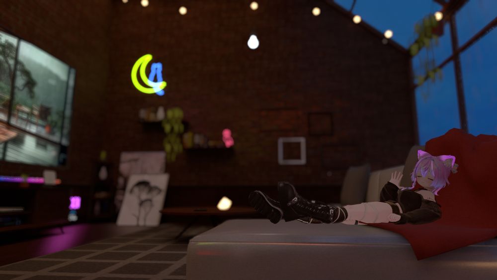 laying down gesturing a wave to the camera with eyes closed part 2