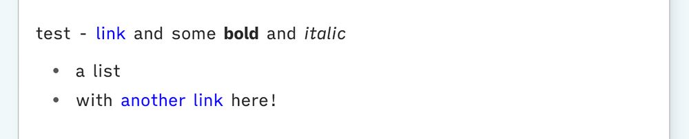 screenshot of the same text pasted in a leaflet draft, with markdown parsed and rendered correctly