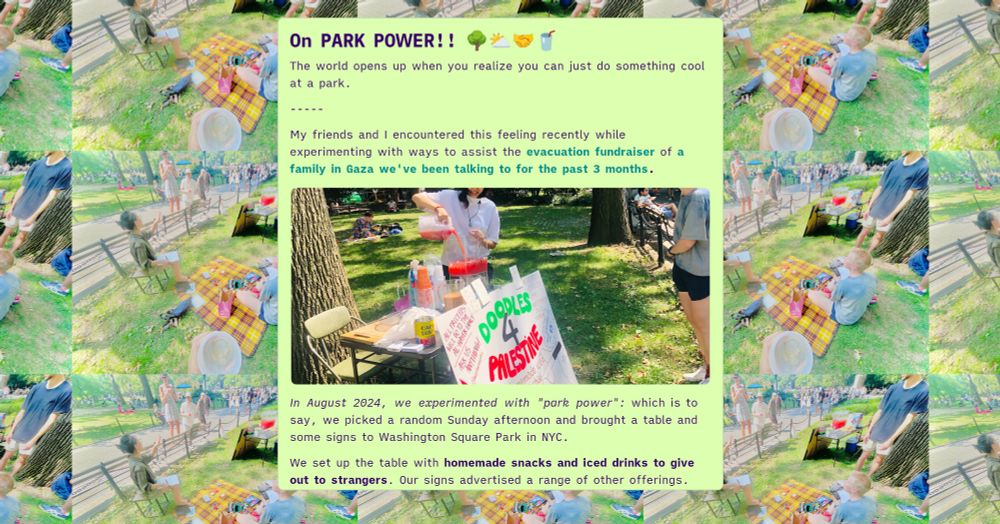 On PARK POWER!! 🌳⛅️🤝🥤