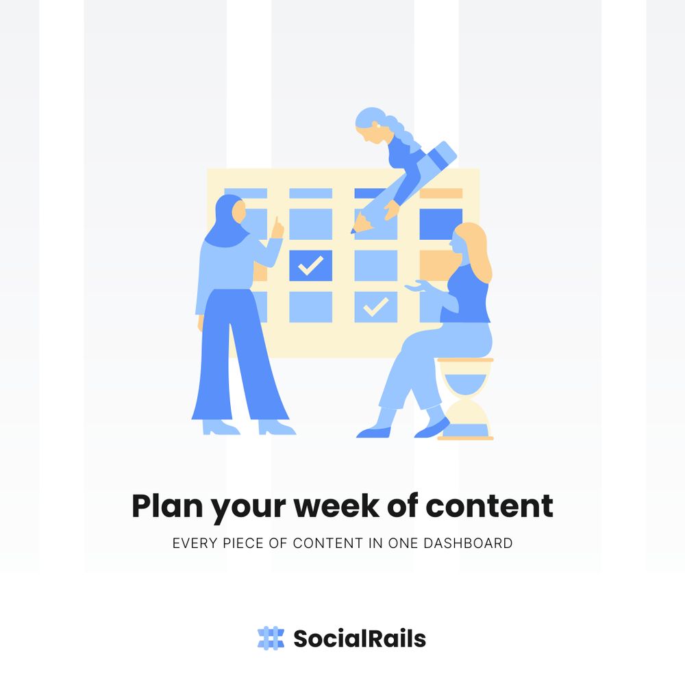 Save 17+ hours of scheduling every month.

Schedule to all social media platforms from one dashboard.

Start at socialrails.com!