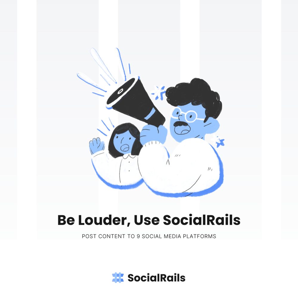 Be louder, Use SocialRails

Cross-post to 9 social media platforms

Try it for free