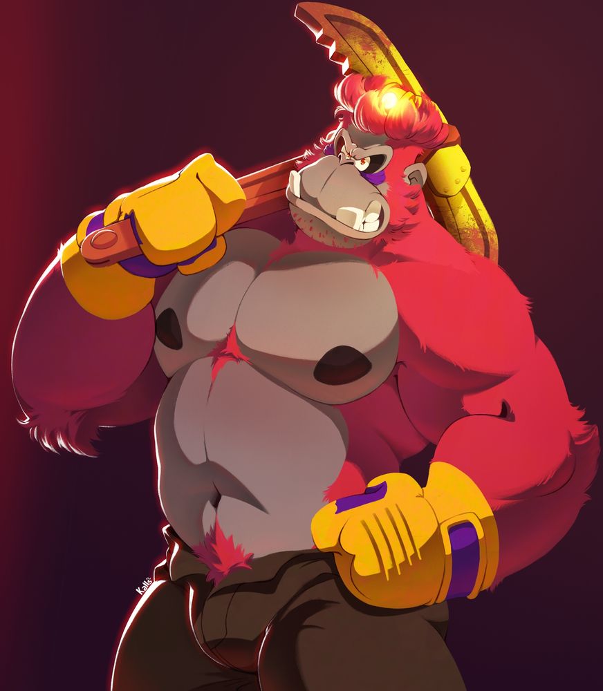 arte digital 

grumpy kong, de donkey kong bananza