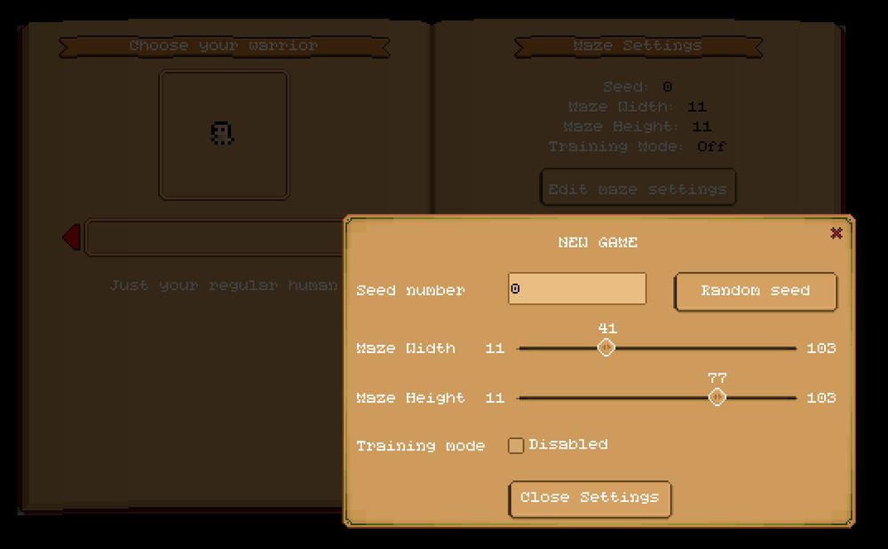 A basic overview of my UI for my game "Maze Of Death DX"