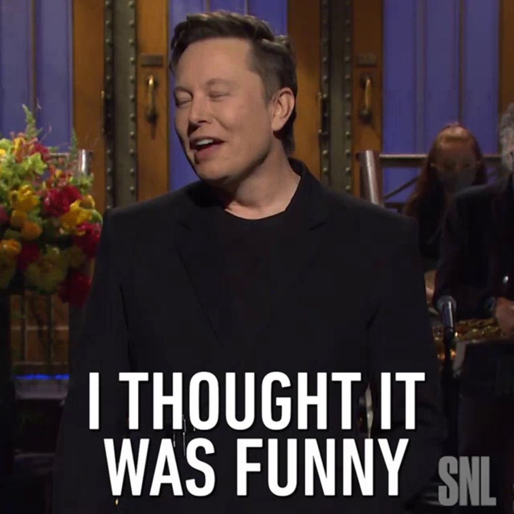 a man in a black suit says i thought it was funny snl