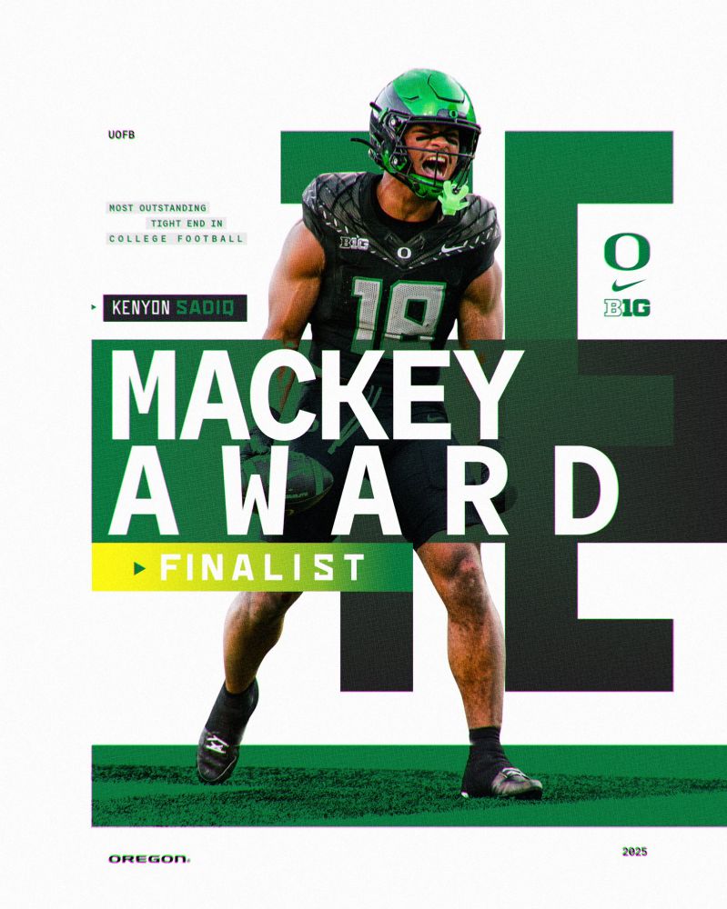 Oregon football TE Kenyon Sadiq is the first Duck ever to be named a finalist for the John Mackey Award